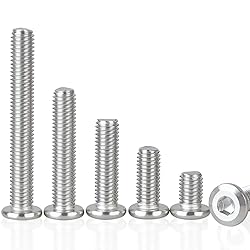 Krysay M6 x 35mm 50Pcs Flat Head Hex Socket Cap