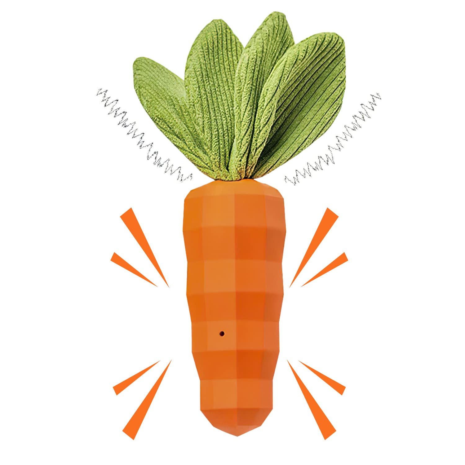 Geekipro Dog Chew Toys, Durable Rubber Dog Toy,Carrot Teeth Cleaning and Training Toy, Suitable for Small/Medium Dogs (Orange)