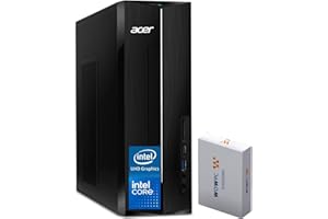 acer 2025 Aspire Desktop, 8GB RAM, 512GB PCIe SSD + 500GB Portable HDD, Intel Processor, Ultra-Quiet Design, SD Card Reader, Dual 4K Monitor Support, USB-C, Wired Keyboard and Mouse, Windows 11