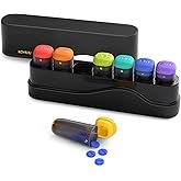 KOVIUU Weekly Pill Organizer 1 Time a Day, Detachable Pill Box 7 Day, Travel Pill Case, Once Daily Medication Dispenser, Week Pill Holder Container for Vitamin, Medicine, Supplement, Pillbox, Black