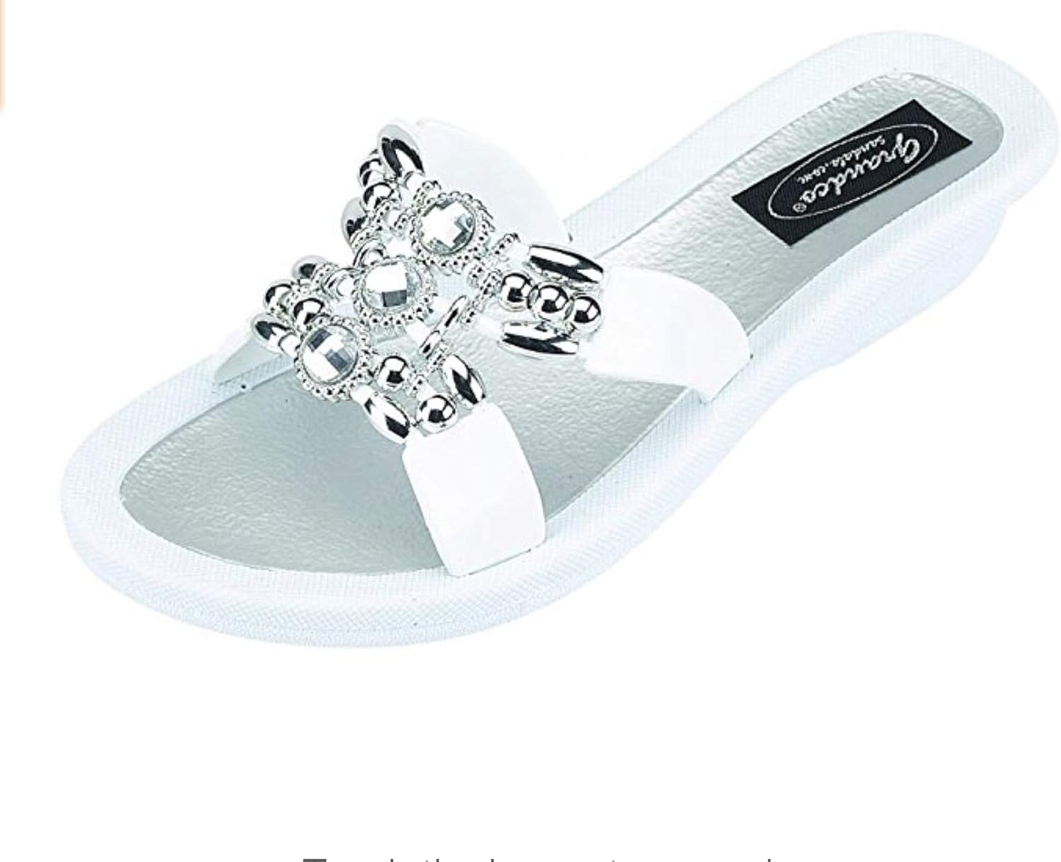 Amazon.com | Grandco Lady Q Slide Sandals - White - 9 | Slides