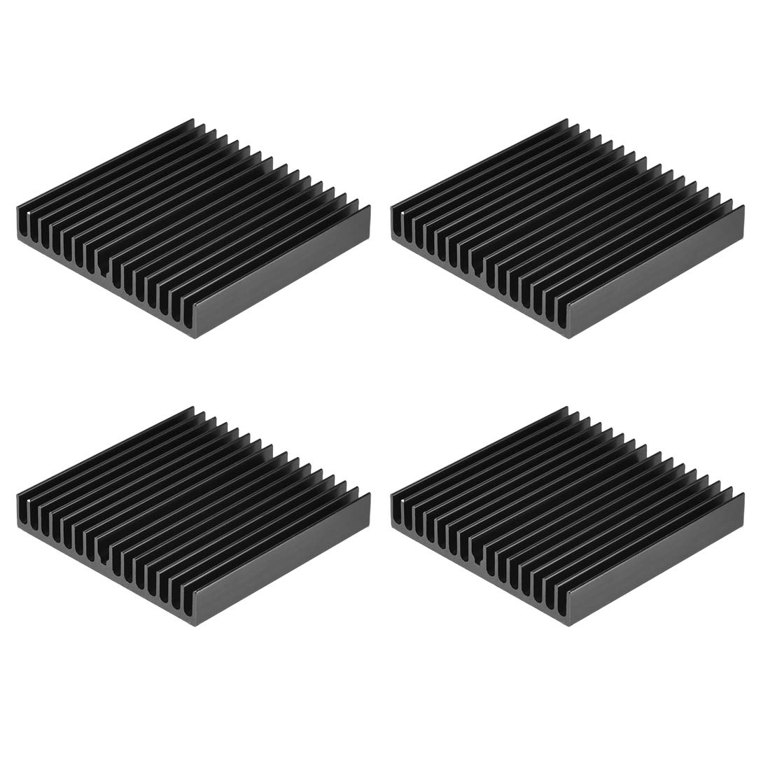 sourcing map Electronics Cooler Heatsink for MOS GPU IC Chip Black 60 x 60 x 10 mm 4pcs
