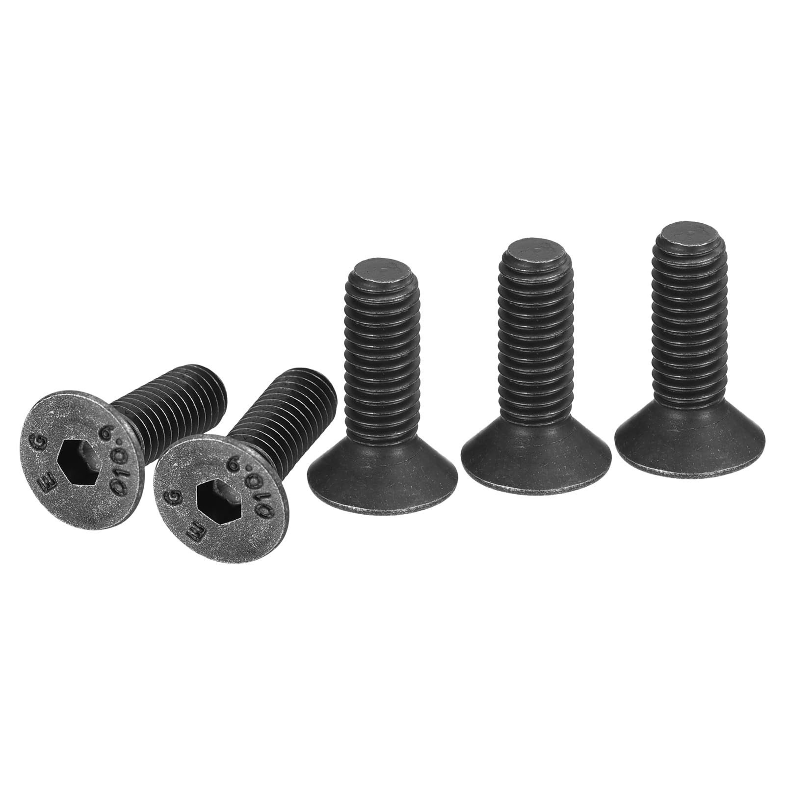 DTGN M5-0.8x16mm Flat Head Socket Cap Screws, 100 Pack Hex Socket Flat Head Screws Carbon Steel Black Oxide, Full Thread, Countersunk Bolts
