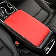 INTGET Car Console Cover for 2020 2021 2022 Honda Accord Accessories 2019 2018 Leather Armrest Cover Elbow Arm Rest Seat Box Protector Accessories for Honda Accord Center Console Cover(Black with Red)