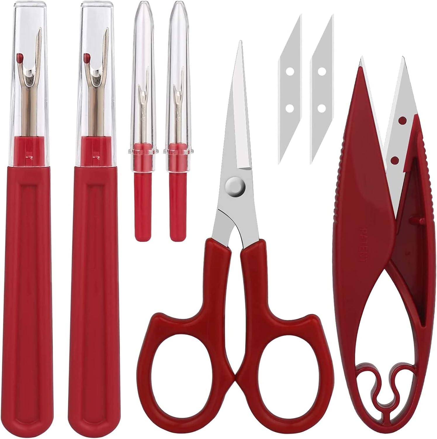 Sewing Seam Ripper Tool, Stitch Remover and Thread Cutter with 2Big+2Small Seam Rippers, 1 Pack Thread Snips, 1Pack 5”Scissor