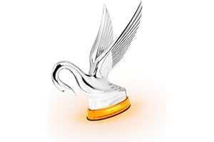 GG Grand General 47990 Chrome Classic Swan Hood Ornament with Amber/Amber 6 LED Glow Base