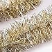 iPEGTOP 26.2ft Christmas Tinsel Garland, Classic Thick Colorful Reflections Shiny Sparkly Soft Party Hanging Tinsel Ornaments Ceiling Christmas Tree Decorations, 4 inch Wide - Gold