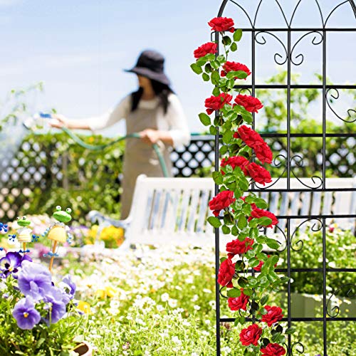 Relaxdays Rankgitter Metall, 2er Set, zum Stecken, Rankhilfe für Kletterpflanzen, 180 x 50 cm, Spalier Garten, schwarz – Bild 4