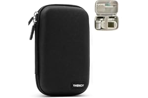YHENCY Hard Shell Diabetic Supplies Bag Carrying Case Organizer For Diabetes Testing Kit, Blood Glucose Monitor Kit with Meter, Blood Sugar Test Strips, Lancets, Lancing Device, Alcohol Wipe (A-Black, Small)