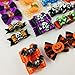 Hixixi 24pcs/12pairs Pet Dog Hair Bows Halloween Designs Puppy Grooming Bows Hair Accessories with Rubber Bands