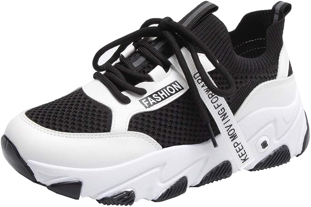 Women Sneakers Wedge Heel Athletic Shoes High Top Breathable Mesh