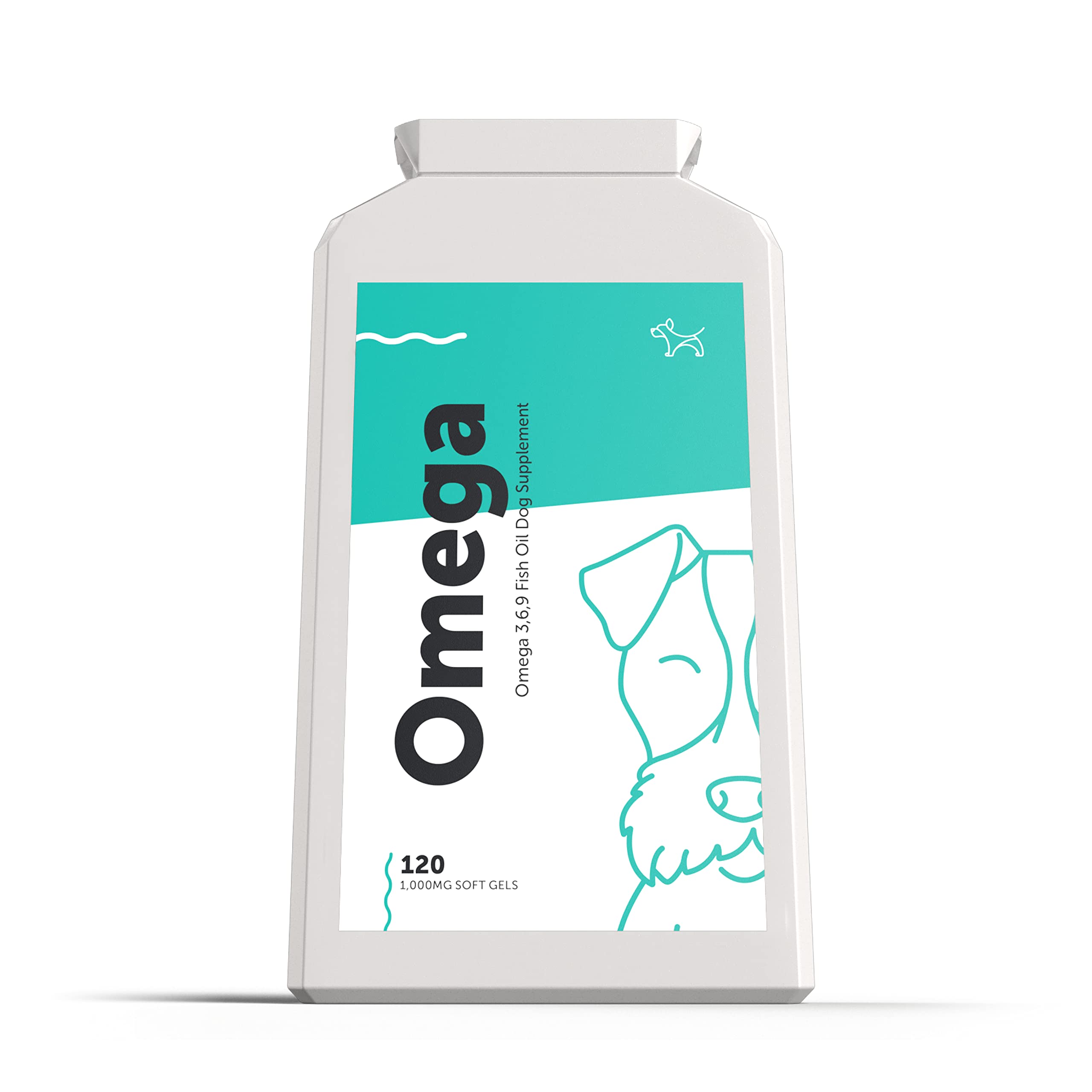 Dog's Lounge - OMEGA - Natural Omega 3, 6 & 9 Fish Oil Supplement for Dogs | Maintains Healthy Skin & Shiny Coat | Supports Joint Health, Immune System & General Wellbeing | 120 Soft Gel Capsules