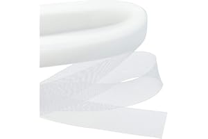 Yolyoo 50 Yards Stiff Polyester Horsehair Braid for Sewing Wedding Dress Formal Dress Accessories (White, 2inch)