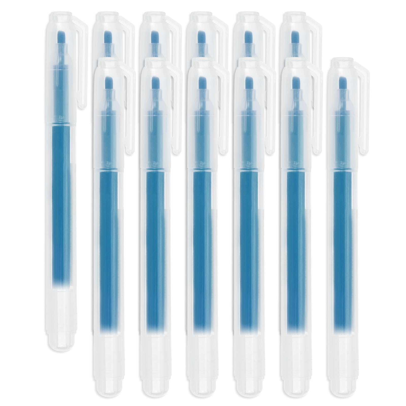 M&G Blue Highlighter, 12 Pack High Lighters Highlighters No Bleeds Highliters Pens Neon Thick Clean Cute Highlighters Clear View Bright Tip Marker for Books