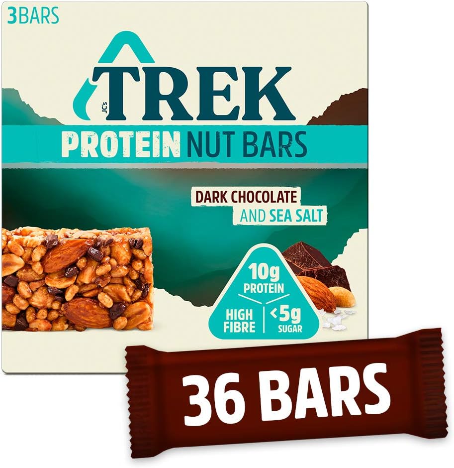 TREK Protein Nut Bar Dark Chocolate & Sea Salt Low Sugar High