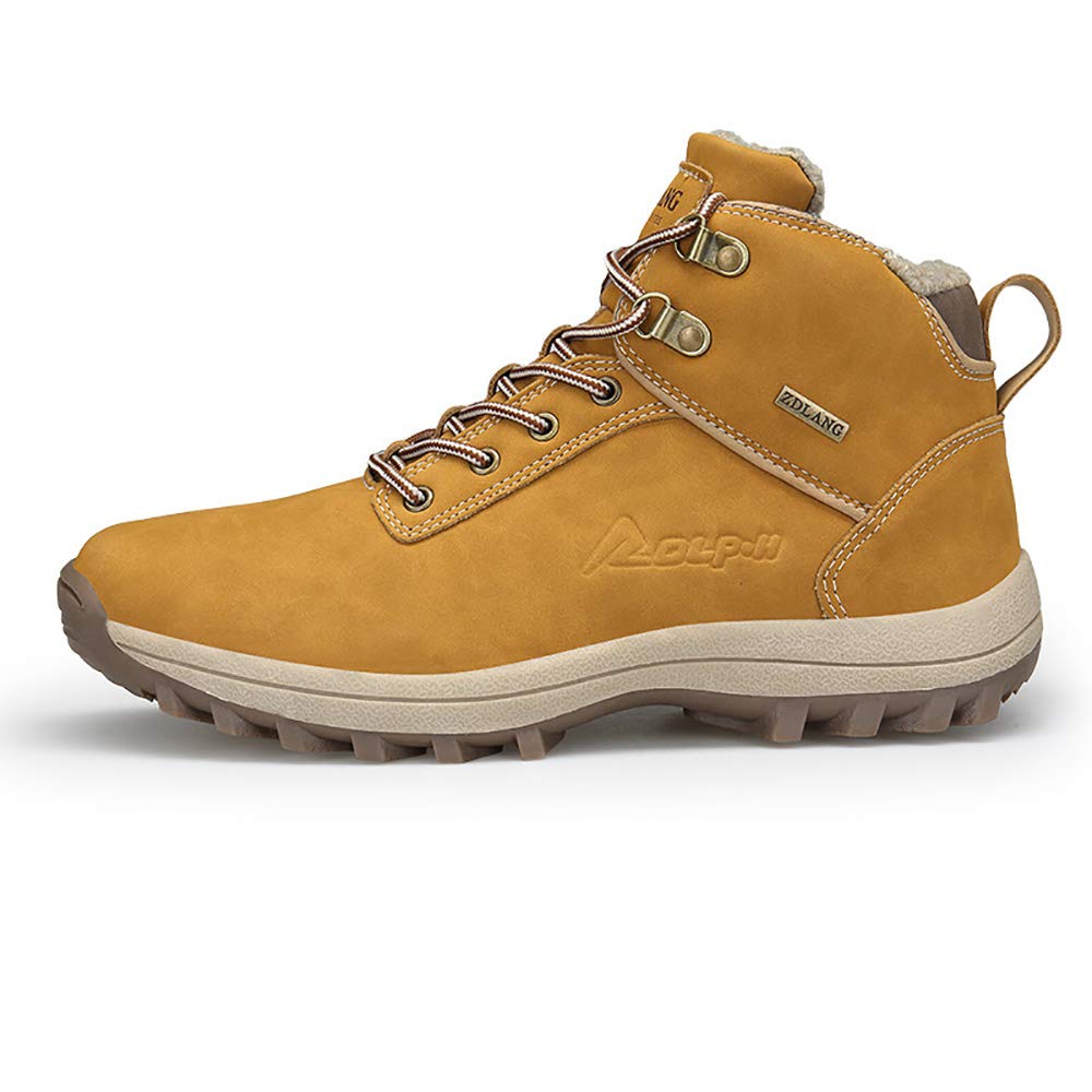 Wonvatu Men’s Winter Snow Boots Waterproof Fur Lined Hiking Boots Non-Slip Outdoor Winter Shoes