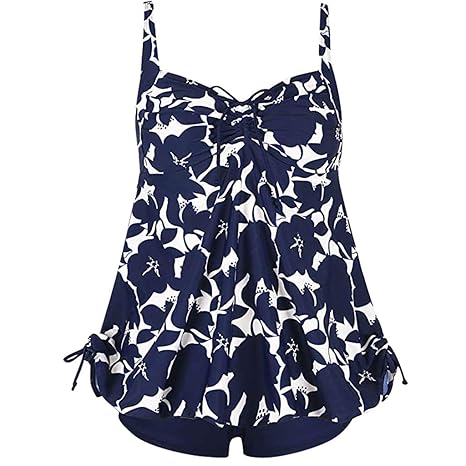 ESAILQ Damen BadeanzüGe Badeanzug Bikini Set Mit Paisley Blumenmuster Und Zweiteiler