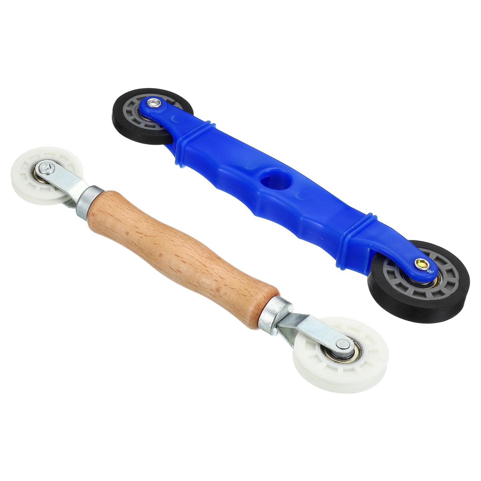 PATIKIL LED Strip Channel Roller Tool, Flat/U-Groove Wheels with Plastic/Wooden Handle Quick Installation Tool for 5-8-10mm Wide LED Strip