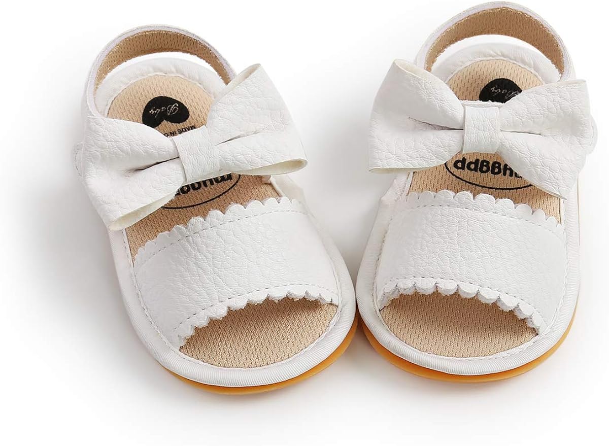  | Babelvit Infant Baby Girl Boy Sandals Comfort Premium Summer Outdoor Beach Shoes with Flower Bowknot Anti Slip Rubber Sole Newbron Toddler Prewalker First Walking Shoes | Sandals