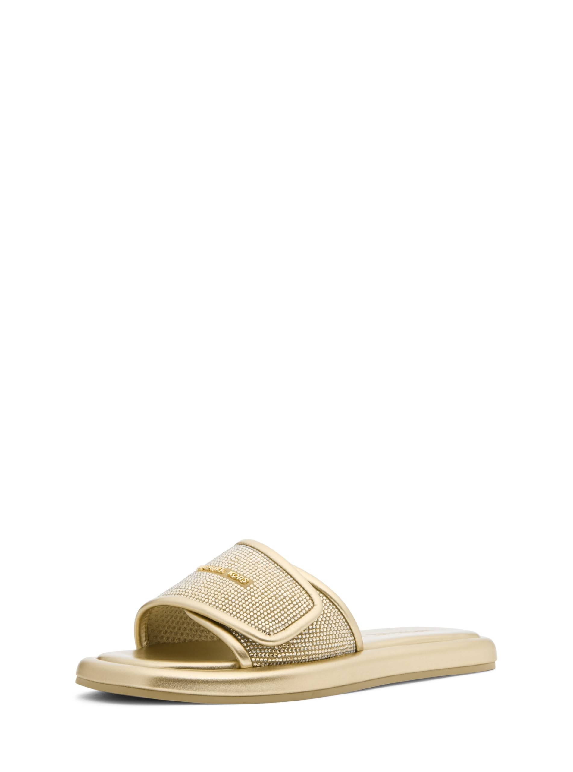 Michael Kors Women’s Suki Flat Slide, Pale Gold, 5