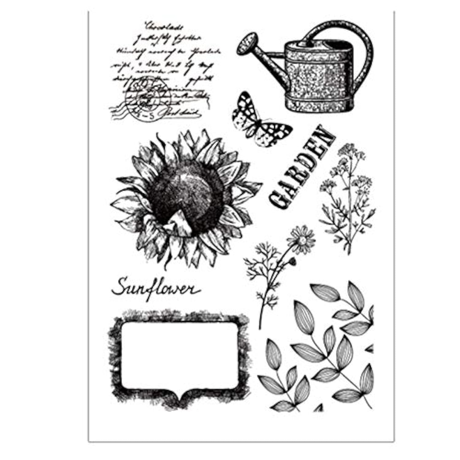 arriettycraft DIY Flowers Leaves Sunflowers Stamps Rubber Clear Stamp/Seal Scrapbook/Photo Decorative Card Making Clear Stamp