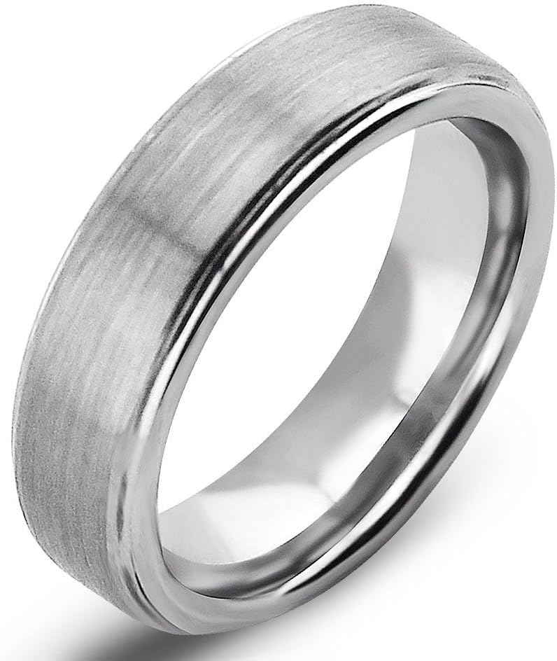 SALE!! Will Queen 6mm Tungsten Carbide Rings with Matte Center &Step Edge Mens Womens Comfort Fit Wedding Bands Highly Durable Promise Rings for Couples Engagement Rings Unique Wedding Rings