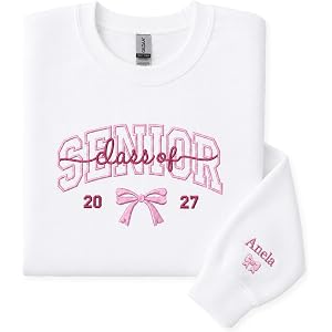 Custom Senior Embroidered Sweatshirt Class Of 2027 | Personalized senior 2027 sweatshirt gift for graduation, senior year, an
