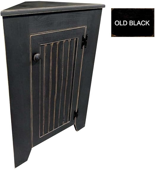 Amazon Com Sawdust City Kitchen Corner Cabinet Old Black Home