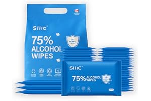 Sllic® - Disinfectant Wet Wipes - Individually Wrapped - 75% Alcohol - Clean & Sanitize Surfaces & Skin - Safe for Skin - Qui