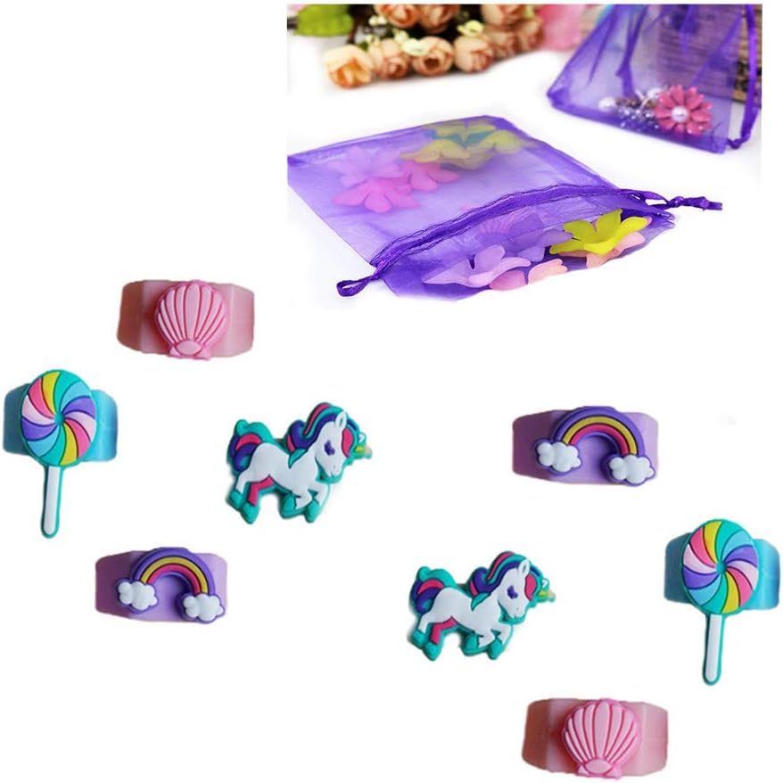 JAYSLE Cute Cartoon PVC Soft Ring Rainbow Lollipop Finger Ring Party Supplies Birthday Party Gift for Kids,Children and Adults