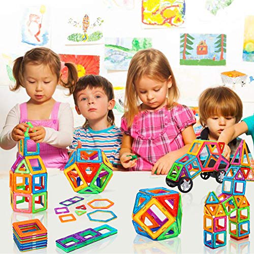 NextX Magnetic Blocks, 100 PCS Magnetic Tiles Building Blocks STEM Educational Building Toy Set