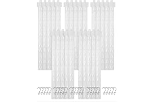 Clip Strip 25 Pack Merchandising Strips & S Hooks, 21" L w/ 12 Hook Positions and Header, Hanging Product Display Bundle