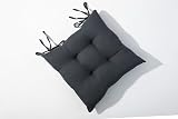 HAMO 4x 38x38 cm Graphite Dining Chair Seat Cushions Set view 9