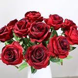 Veryhome 10 Pcs Artificial Silk Roses 8CM Single Stem Blooming Wedding Bouquet view 8