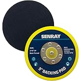 Senray 5 Inch Dual-Action Hook & Loop Molded Urethane Flexible Backing Plate for Random Orbital Sander Car Polisher - 2 PCS Set