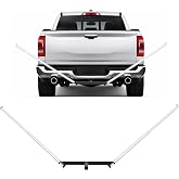 KUAFU Hitch Hammock Stand for All Standard 2" Vehicle Receiver Hitches | Class III &amp; IV Hammock Mount Heavy Duty Trucks Outdoor Travel Camping 114 inches 300lbs Capacity Powder Coated Black+Silvery