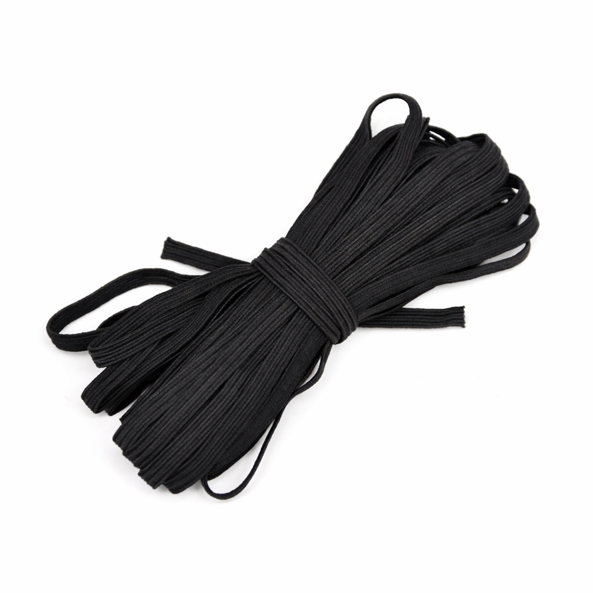 Weddecor Black Elastic Sewing Thread 5mm Smooth Finish for Knitting, Crafts and Handicraft Accessories, Rims and Clothes Manufacturing, 10 Meters