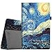 Fintie Folio Case for Amazon Fire HD 10 Tablet (Compatible with 7th and 9th Generations, 2017 and 2019 Releases) - Premium PU Leather Slim Fit Stand Cover with Auto Wake/Sleep, Starry Night