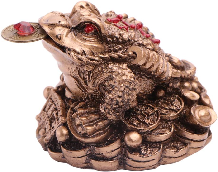 Garneck Feng Shui Dinero Rana Resina Tres Patas Riqueza Sapo Escultura Estatua Amuleto de la Garneck Feng Shui Dinero Rana Resina Tres Patas Riqueza Sapo Escultura Estatua Amuleto de la