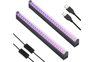 U4GLORY UV LED Black Light Bar - 10W 1ft T5, USB Portable LED Tube Black Light Fixtures with ON/Off Switch for Halloween Glow
