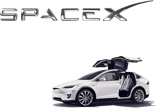 Spacex Decals 3d Metal Car Rear Trunk Emblem Sticker Badge Decals For Tesla Model S3x Decorative Accessories