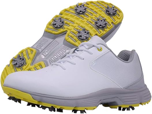 mens waterproof spiked golf shoes