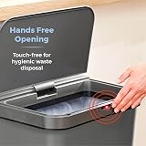 Tower T838005G Sensor Bin 50L Grey Battery-Operated Retainer Ring view 3