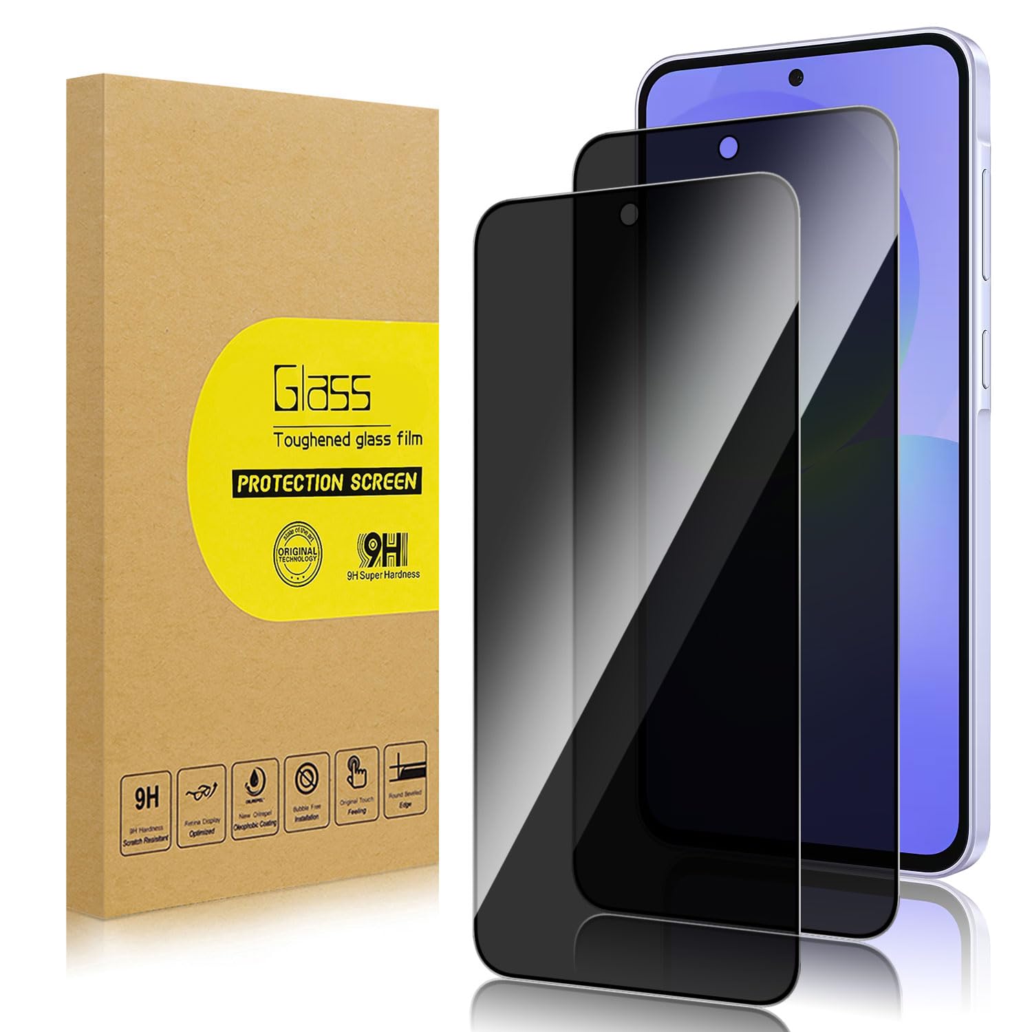 Photo 1 of Lokyoo 2 Pack Privacy Screen Protector for Samsung Galaxy A36 5G[Anti-Spy Tempered Glass], Ultra HD, Anti-Scratch, Bubble-Free, Easy Install 9H Protective Glass for Galaxy A36
