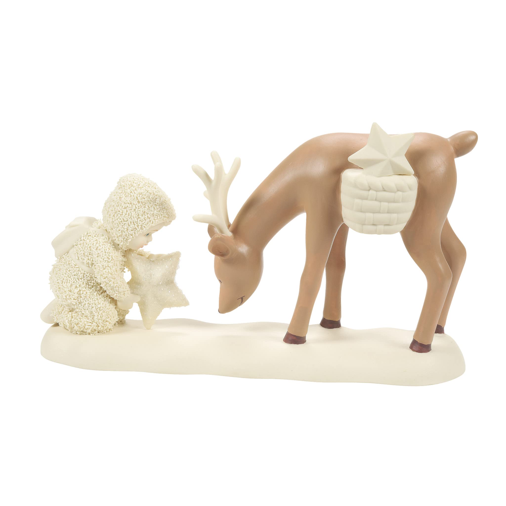 Department 56 Snowbabies Christmas Memories Starshine Reindeer Figurine, 3.94 Inch, Multicolor