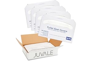 Juvale Toilet Seat Covers - 14 x 16 in, White, 250 Count (4-Pack) - Disposable Flushable Paper Toilet Liners & Seat Covers for Bathroom & Travel