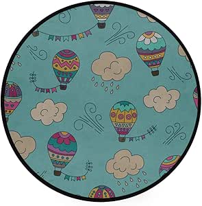 YXUAOQ Alfombra de Juego Globos de Aire Caliente Color Alfombra Moderna