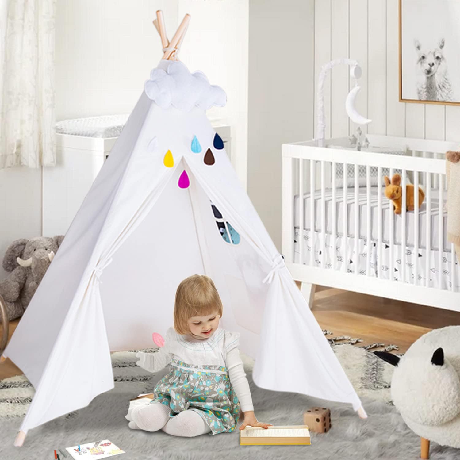 Triclicks Kids Teepee Play Tent Indian Children Wigwam Tipi Play House - Image 3
