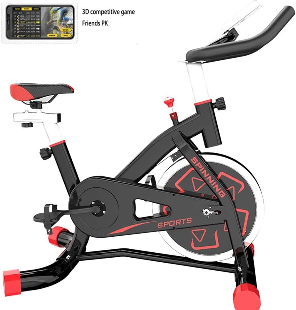 XYNB Professional indoor cycling exercise bike - video events and multiplayer APP, indoor spinning bike, black