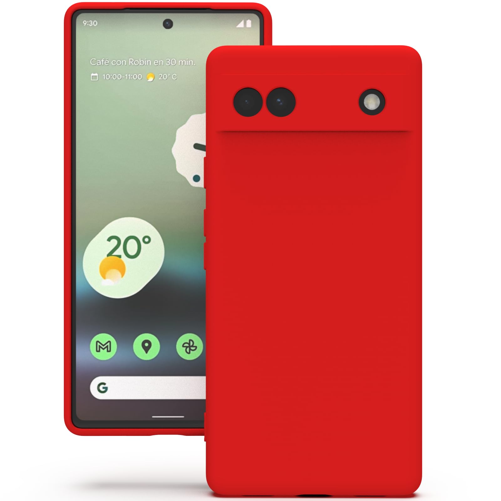 YATWIN Silicone Case for Google Pixel 6A 5G, Soft-Touch, Shockproof, DustProof, Antiskid Full Body Armour Phone Cover for Google Pixel 6A 5G - Red โ image 1